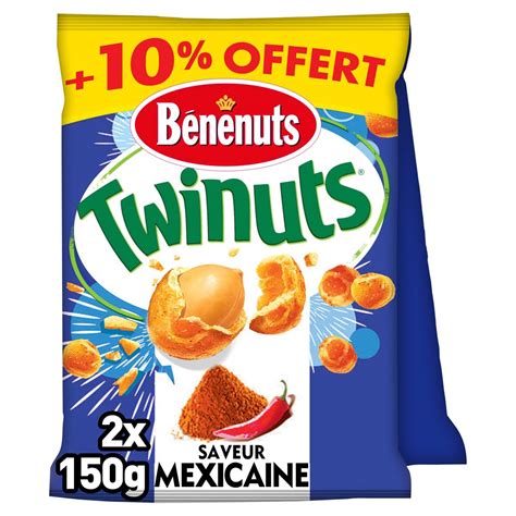 Benenuts Twinuts Cacahu Tes Saveur Mexicaine Lot De X G