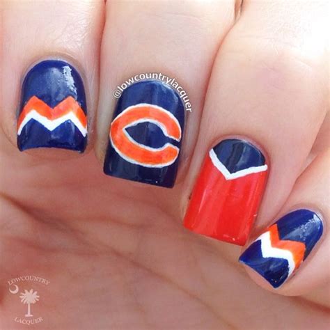 Chicago Bears Nail Art By Lowcountrylacquer Da Bears Bears Nails