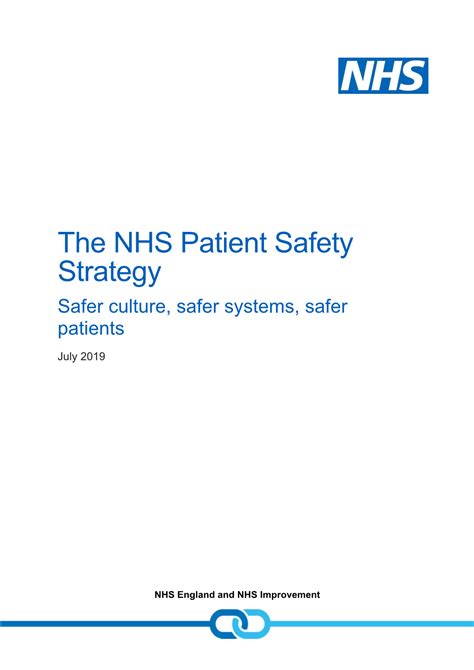 Patient Safety Strategy Safer Culture Safer Systems Safer Patients