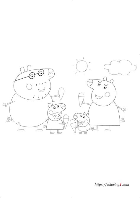 Peppa Pig Family Coloring Pages - 2 Free Coloring Sheets (2021)