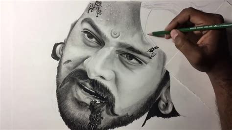 Drawing Baahubali Prabhas Realistic Sketch Youtube