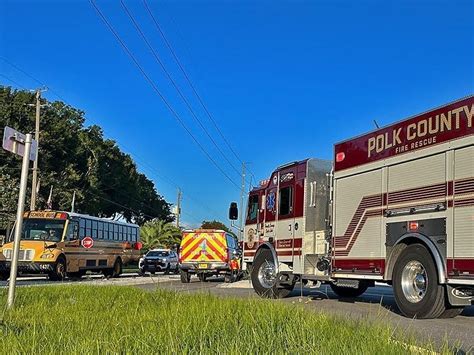 Crash Between Polk School Bus Car Leaves Woman With Serious Injuries