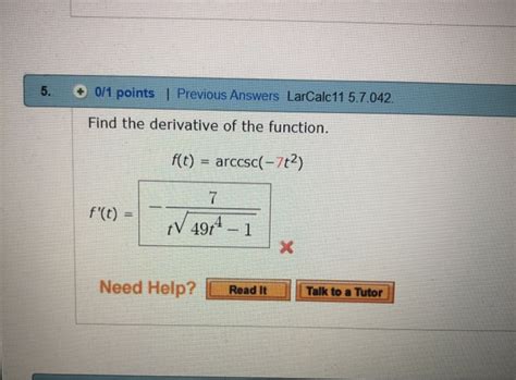 Solved 5 0 1 Points Previous Answers LarCalc 11 5 7 042 Chegg