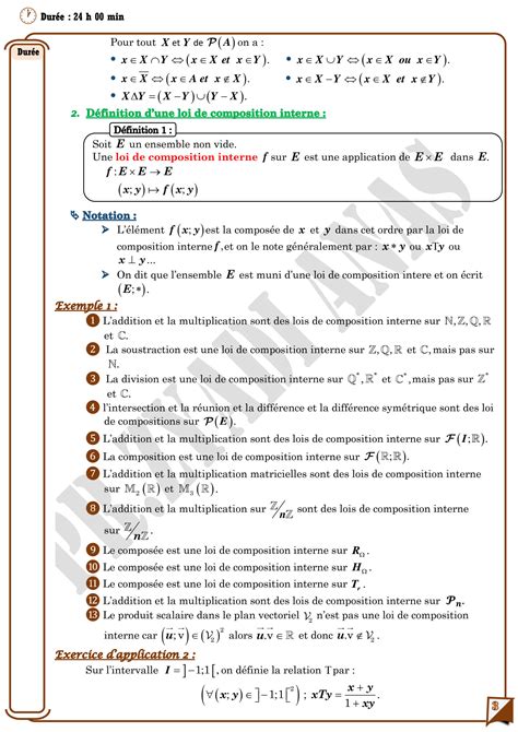 Solution Cours Structures Alg Briques Partie Loi De Coposition