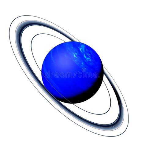 Planet Neptune with Its Rings Isolated on White Background, Part of the ...