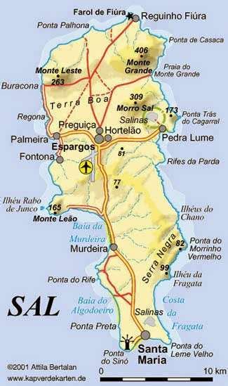 Kapverdy Mapa Kapverdsk Ostrovy Na Map Sal