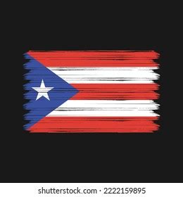 Puerto Rico Flag Brush Strokes Painted Stock Vector Royalty Free