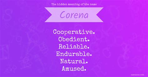 The hidden meaning of the name Corena | Namious