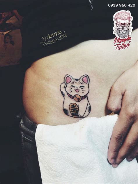 Lucky cat tattoo. #ynguyentattoo | Lucky cat tattoo, Cat tattoo, Tattoos