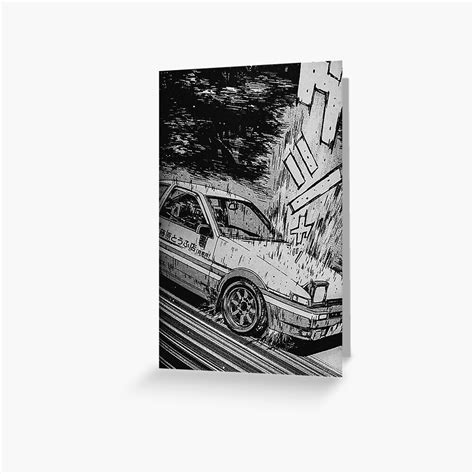 Initial D Toyota Ae86 Drifting Poster Greeting Card By Mccoyanto