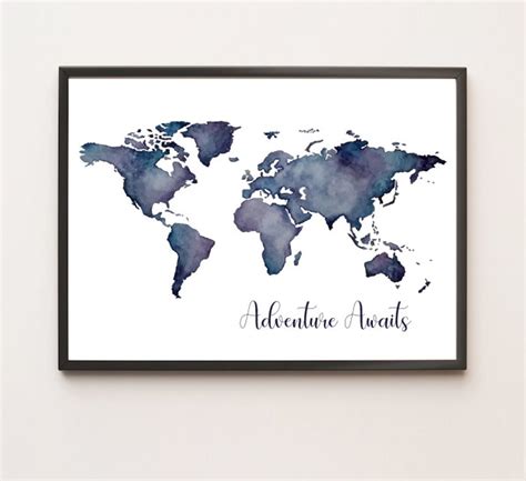 World Map Original Painting - Etsy