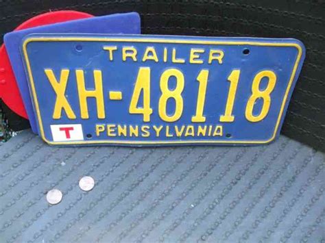 Expired Pennsylvania Trailer License Plate Xh