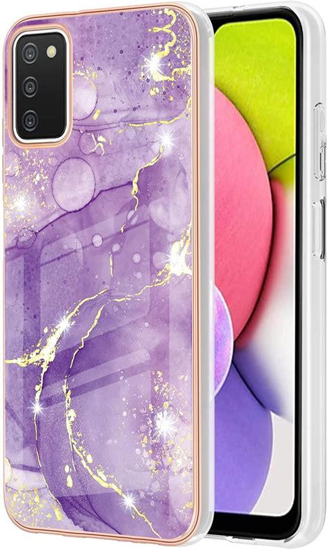 For Samsung Galaxy A03s Case Soft Tpu Imd Marble Pattern Slim Design Enhanced Camera And