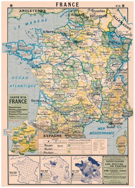 Cavallini Poster/Gift Wrap - Map France 2 - Bobangles