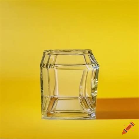 Glass Cube On Light Yellow Background On Craiyon