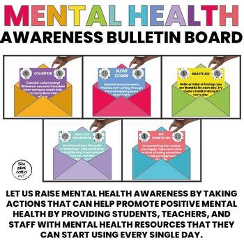 Mental Health Awareness Bulletin Board Journal Prompts BUNDLE