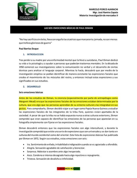 Las seis emociones básicas PDF