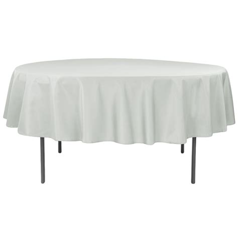 Polyester 90 Round Tablecloth Graysilver Cv Linens