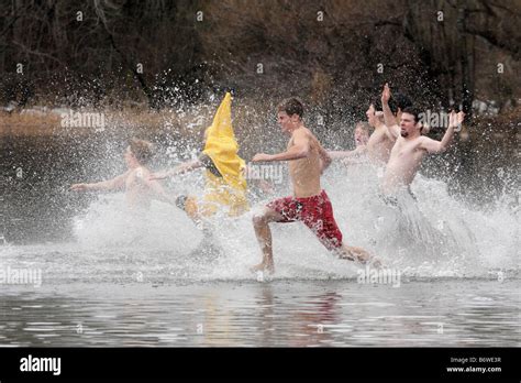 Entrants in the annual New Year s Day Polar Bear Swim Victoria British ...