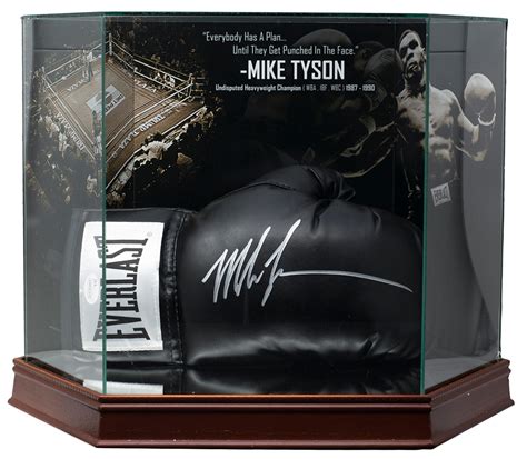 Mike Tyson Signed Everlast Boxing Glove With Display Case Jsa Coa