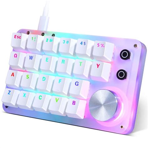 Koolertron One-handed Macro Mechanical Keyboard, LED Backlit Portable ...