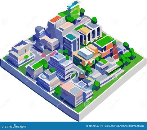 Vector Isometric Low Poly City Stock Vector Illustration Of City