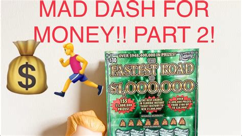 MAD DASH FOR MONEY SCRATCH OFF WINNERS FASTEST ROAD TO 1 000 000