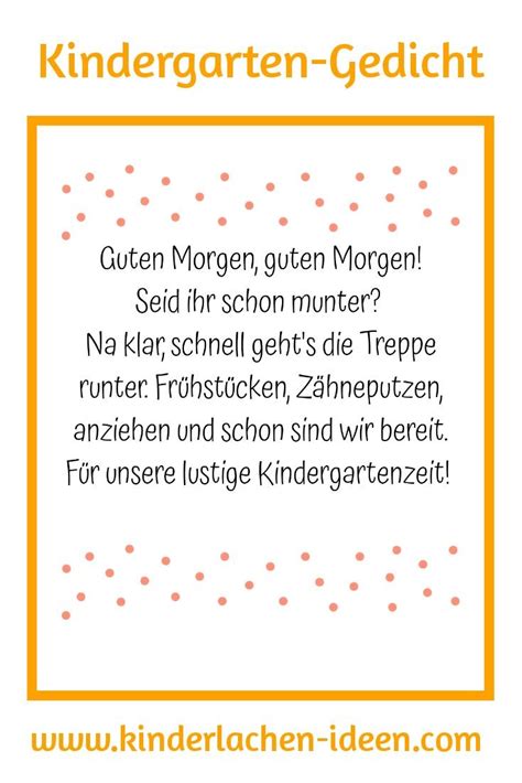 Gedicht Für Kindergarten Und Kita Guten Morgen Lieder Kindergarten Gedichte Für Kinder