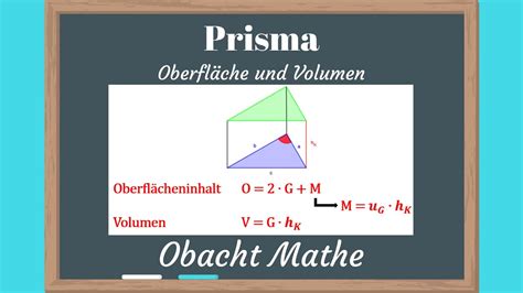 Prisma Oberfläche und Volumen vom Prisma schnell einfach erklärt