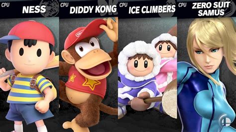 Smash For Fun Ness Vs Diddy Kong Vs Ice Climbers Vs Zero Suit Samus