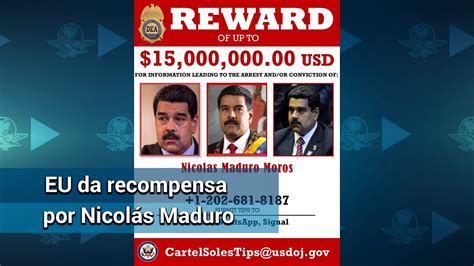 Eu Ofrece Recompensa De 15 Mdd Por Maduro Youtube