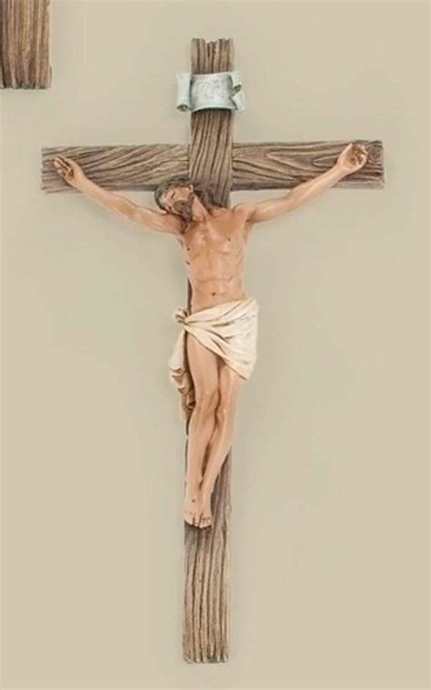 Jesus Christ On Inri Cross Wall Crucifix Realistic Home Chapel