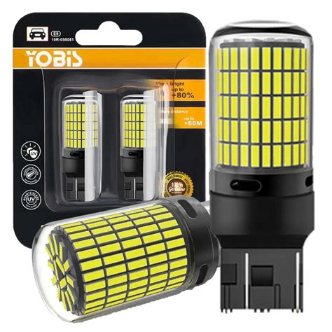 ŻARÓWKI LED W21 5W T20 7443 CANBUS BIAŁE MOCNE 2500LM 150SMD DRL