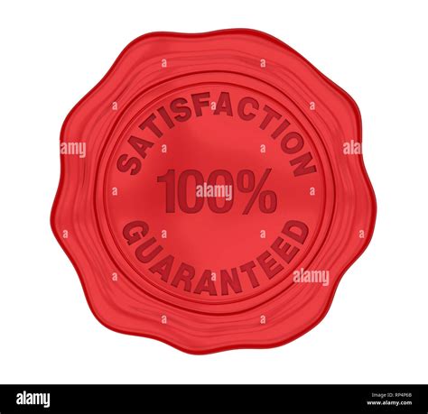 100 Satisfaction Guaranteed Wax Seal Isolated Stock Photo Alamy