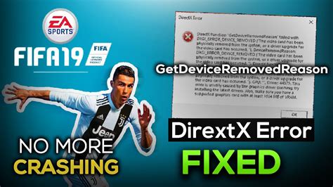 Fifa Directx Error Fix Getdeviceremovedreason Error Youtube