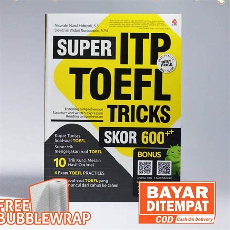 Jual Kirim Sekarang Buku Super Toefl Itp Skor 600 Latihan Tes Disertai Kunci Jawaban 0m9