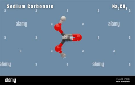 Sodium Carbonate Of Na2CO3 3D Conformer Food Additive E500 Washing