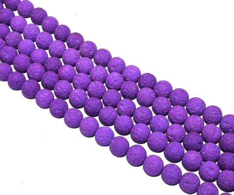 Purple Circular Natural Stone Lava Beads 10 mm at Rs 157 00 सटन