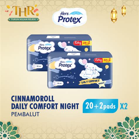 Jual Hers Protex Daily Comfort Night Pembalut Wanita Cinnamoroll Bag