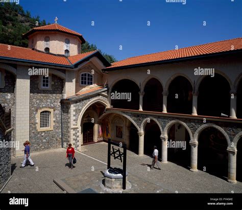 Troodos Mountains Monastery Kykkos South Cyprus Europe Stock Photo