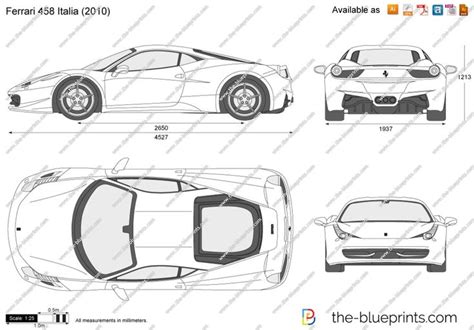 Ferrari 458 Italia Vector Drawing