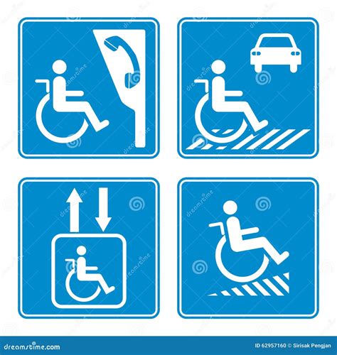 Disabled Person Warning Sign Handicap Sign Type Illustration Stock