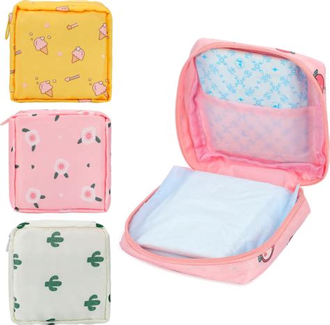 Amazon 5 Pack Sanitary Napkin Storage Bags Cute Pattern Sanitary