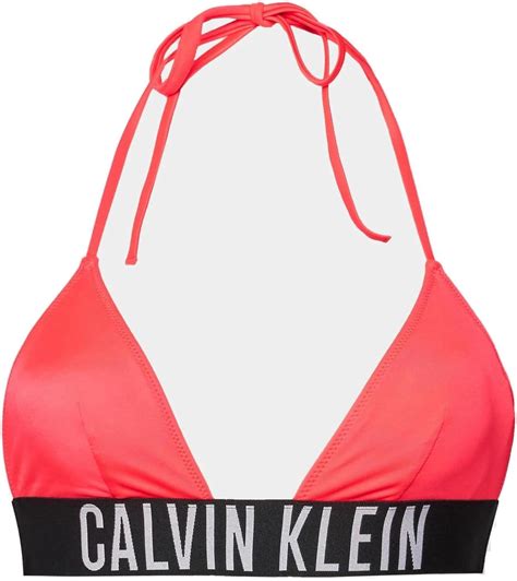 Calvin Klein Women Triangle Bikini Top Wireless Red Signal Red XS Amazon Co Uk Fashion