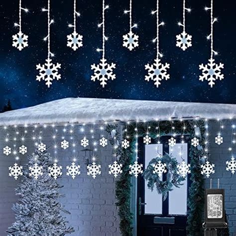 Luces De Copo De Nieve De Navidad 3 M 168 Luces LED Al Aire Libre