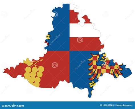 Flag Map of South Moravian Region Stock Vector - Illustration of ...