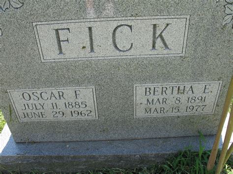 Bertha E Steines Fick Monumento Find A Grave