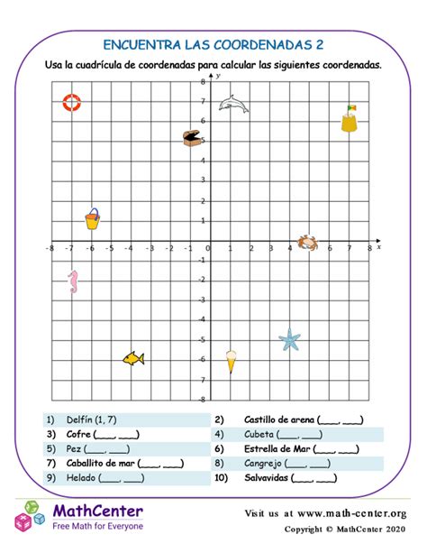 Math Center Quinto Grado Hojas De Trabajo El Plano Cartesiano Sexiz Pix