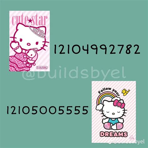 Bloxburg Bloxburg Decals Codes Wallpaper Cafe Hello Kitty Hello Kitty