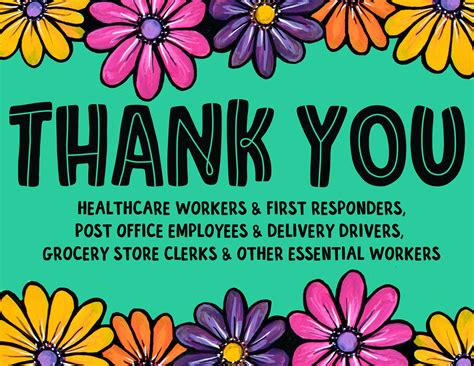 Thank You Sign For Essential Workers Healthcare First Etsy